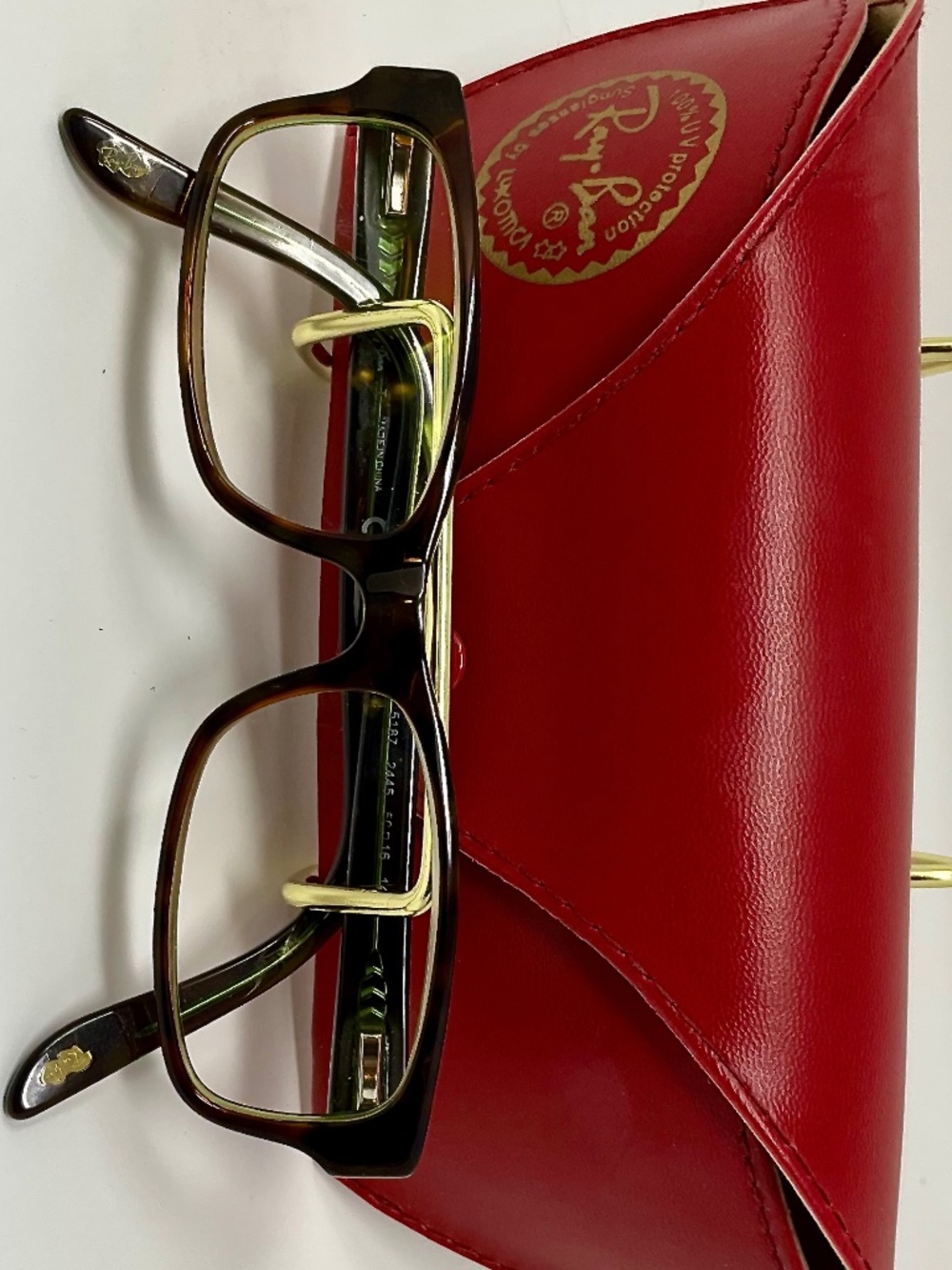 Vintage "Ray-Ban" Brn with Grn accent, Min Correct Lens Glasses, Sm to Med Fit